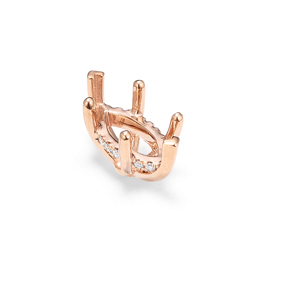 Rosebud Diamond Halo Decorative Crown (Holds approx. 11x5.5mm Marquise)