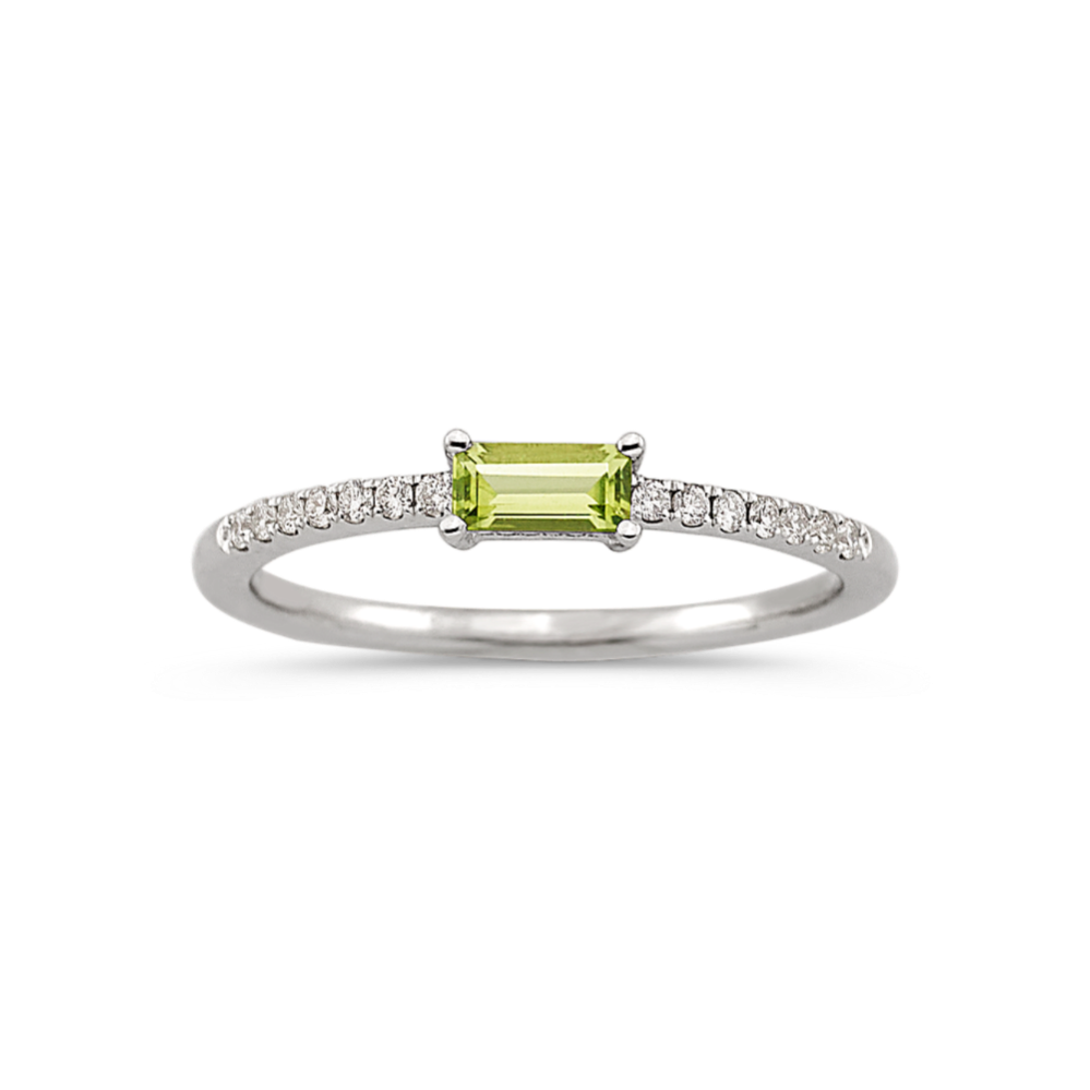 Moriah Peridot & Diamond Stackable Ring