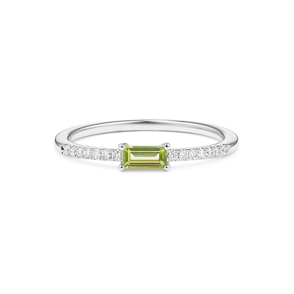 Moriah Peridot & Diamond Stackable Ring