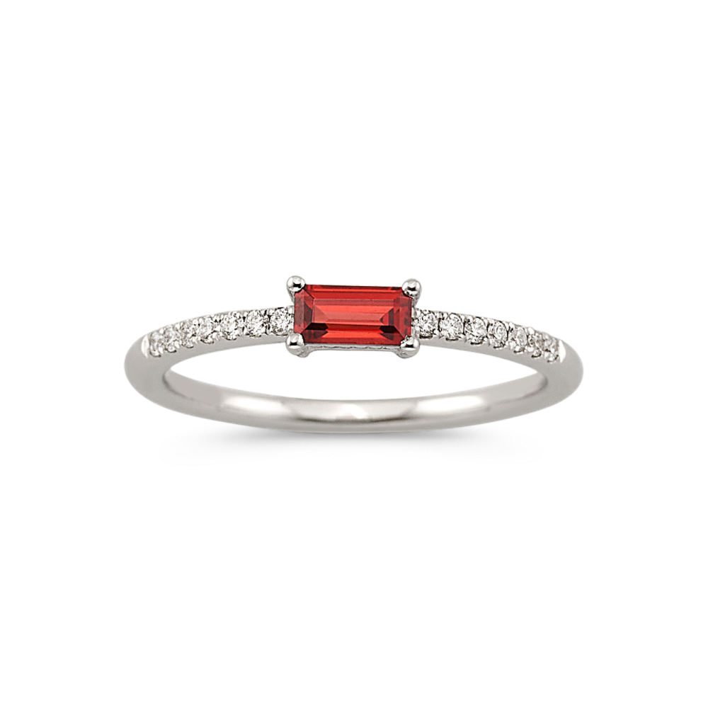 Garnet and deals diamond stackable ring