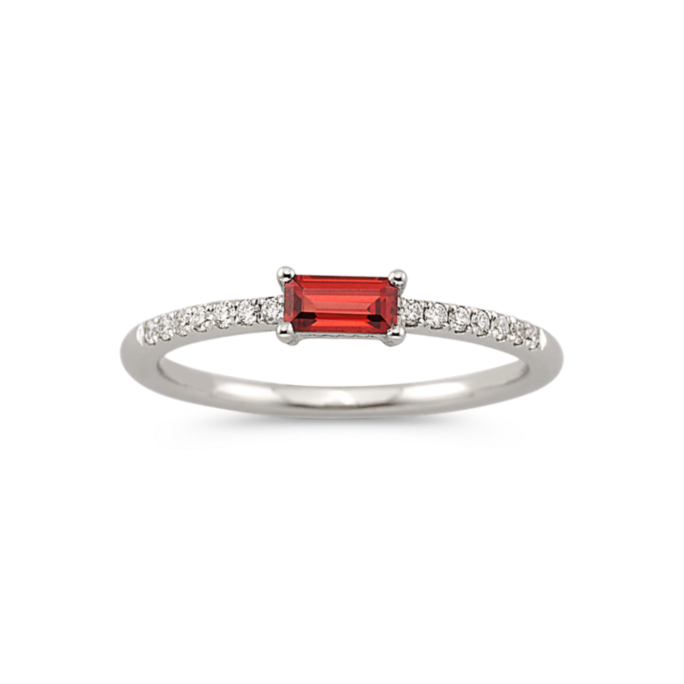 Garnet and diamond stackable ring sale