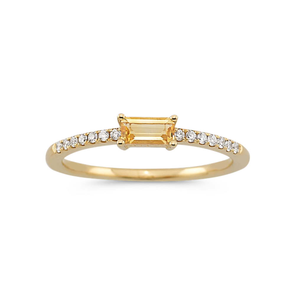 Moriah Citrine & Diamond Stackable Ring