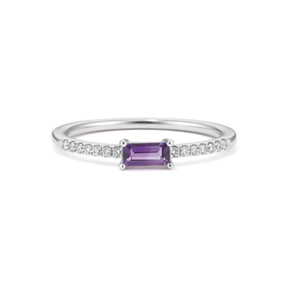 Moriah Stackable Amethyst & Diamond Ring