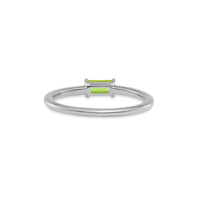 Noemi Natural Peridot Stackable Ring in 14K White Gold