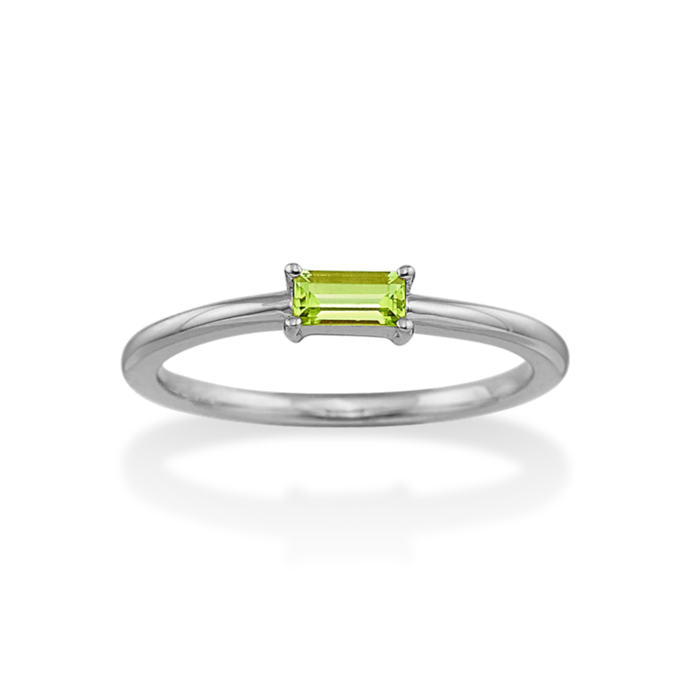 Noemi Peridot Stackable Ring in 14K White Gold