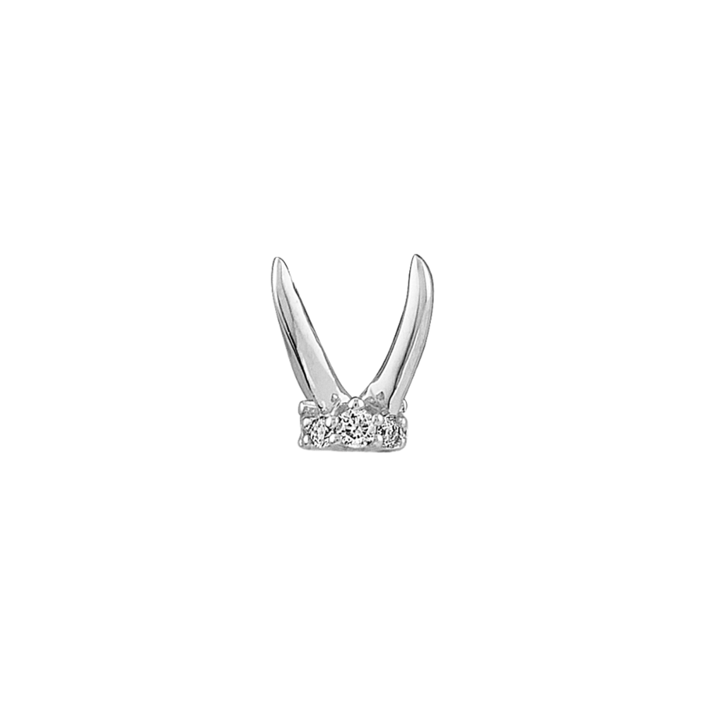 Diamond Accented Decorative Crown in 14K White Gold