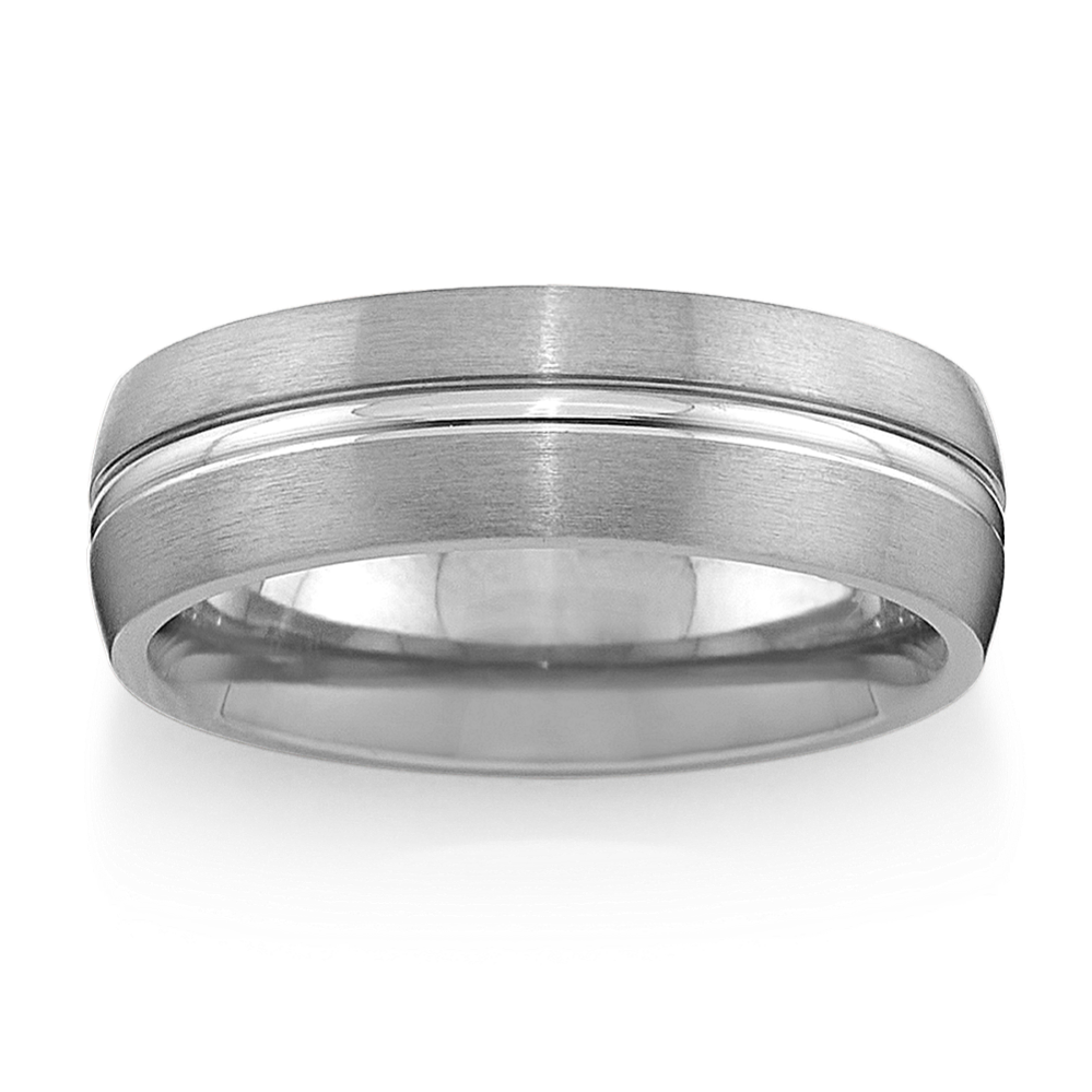 Contemporary Wedding Band in Grey Tantalum (7mm)