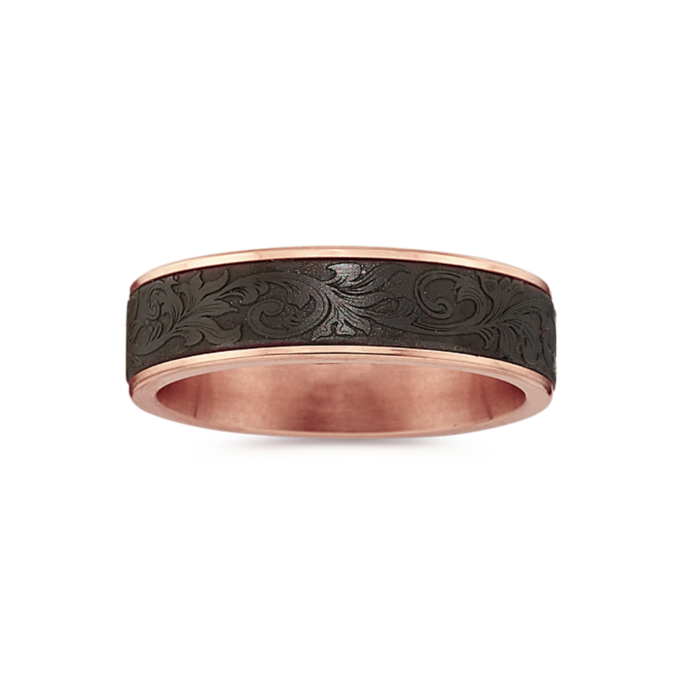 Elio Wedding Band in Tantalum & 14K Rose Gold (6.5mm)