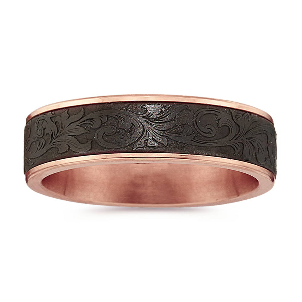 Wedding Band in Tantalum & 14K Rose Gold (6.5mm)