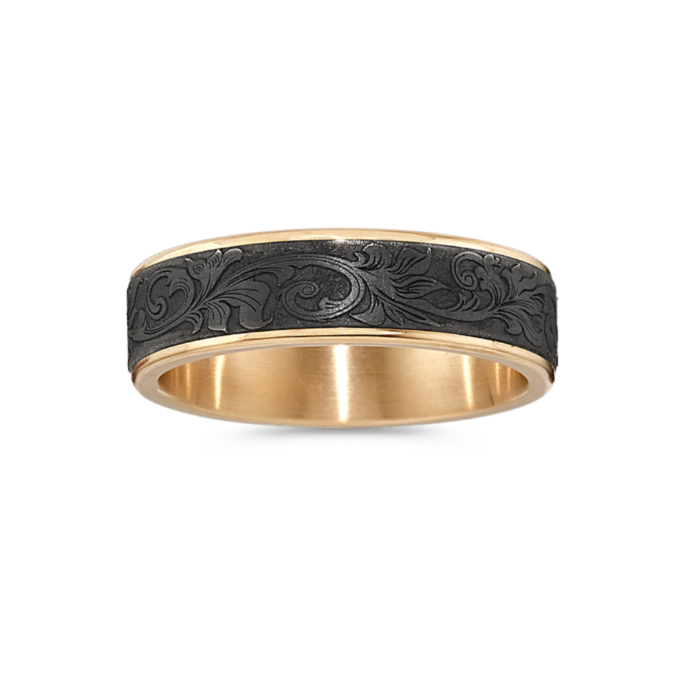 Wedding Band in Tantalum & 14K Yellow Gold (6.5mm)