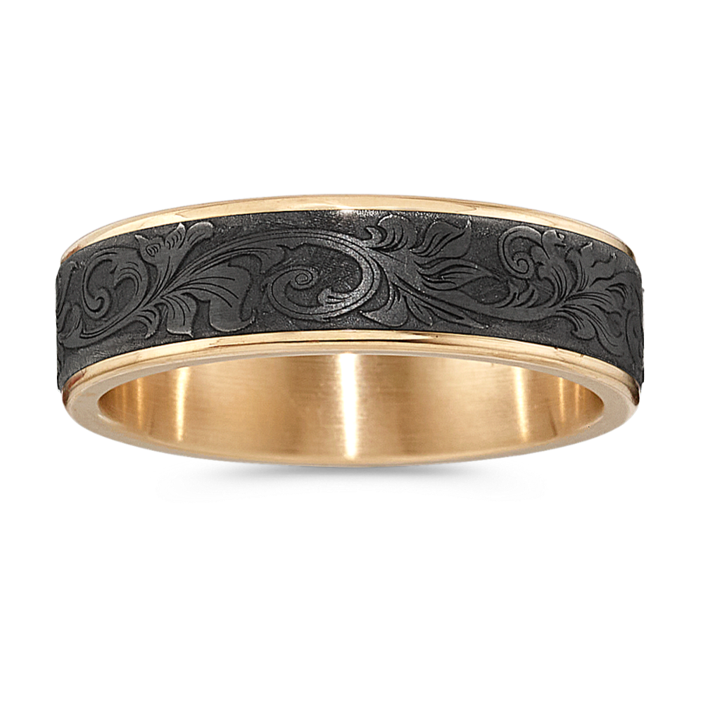 Elio Wedding Band in Tantalum & 14K Yellow Gold (6.5mm)