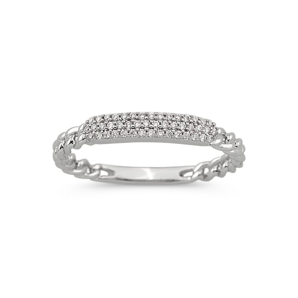 Cluster Diamond Swirl Ring in 14K White Gold