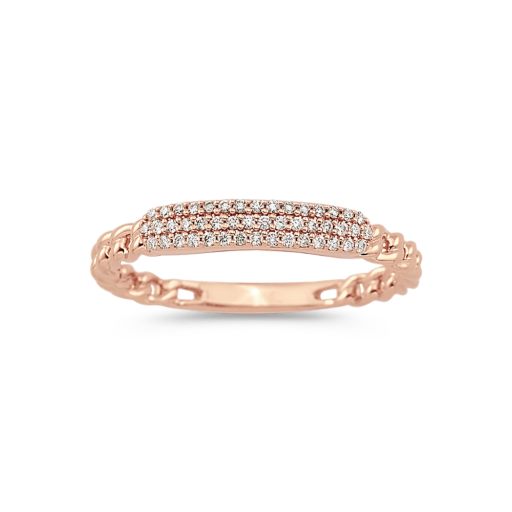 Cluster Diamond Swirl Ring in 14K Rose Gold