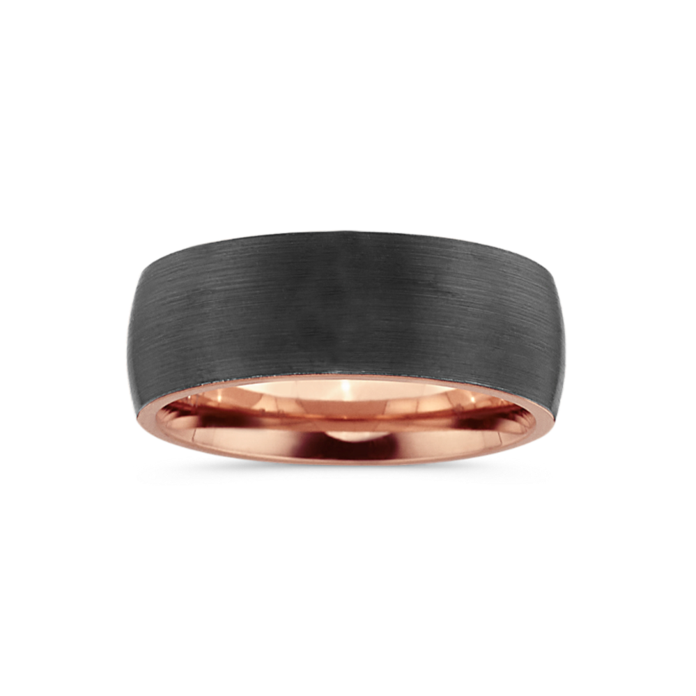 Wedding Band in Cobalt and 14K Rose Gold (8mm)