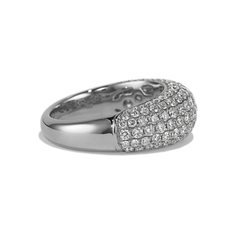 Gateau Natural Diamond Ring in 14K White Gold