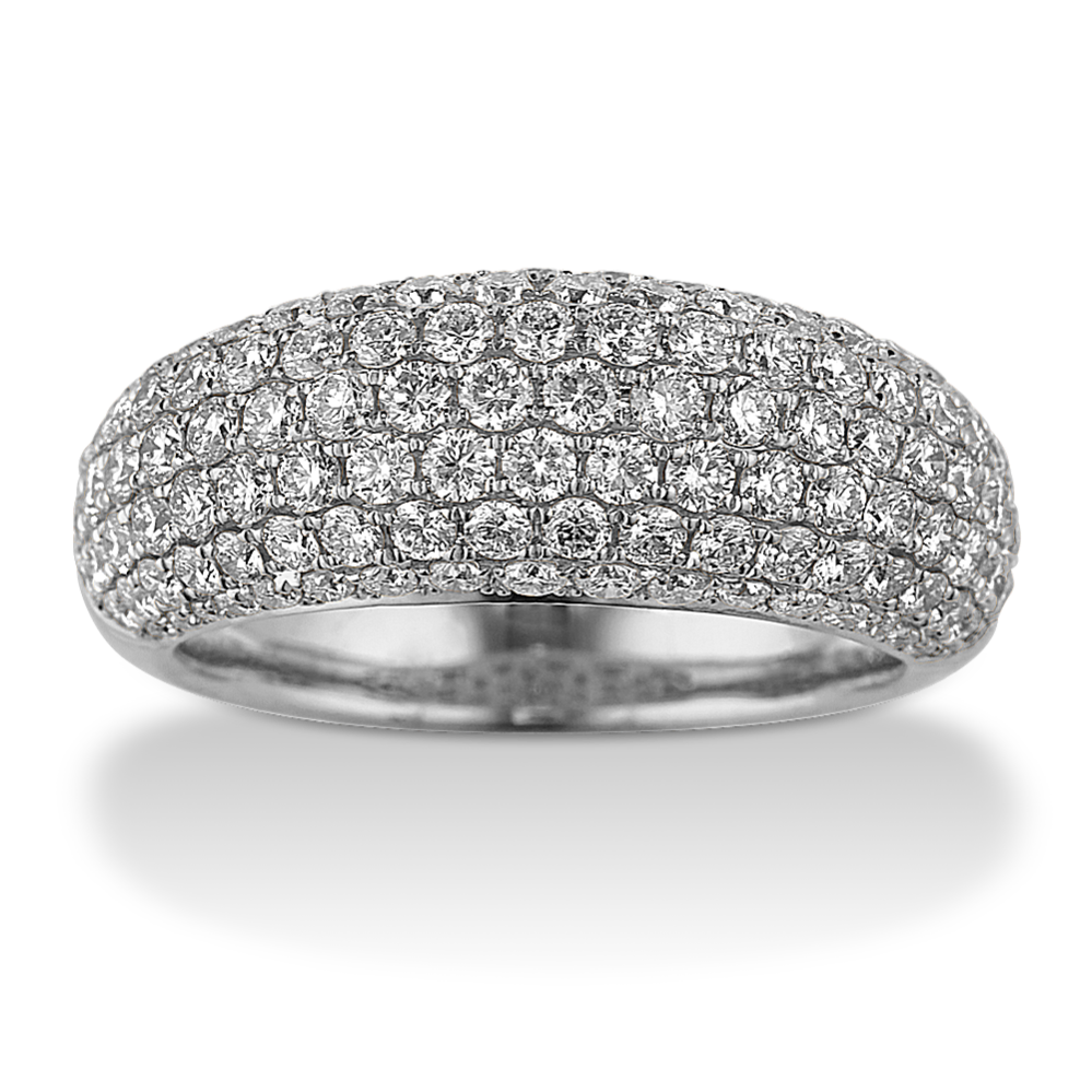 Gateau Diamond Ring in 14K White Gold