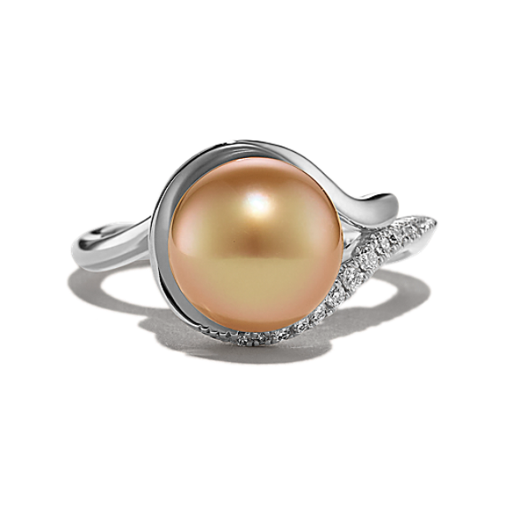18K 南洋真珠 リング/South Sea Pearl Ring South Sea Pearl Ring with Diamonds