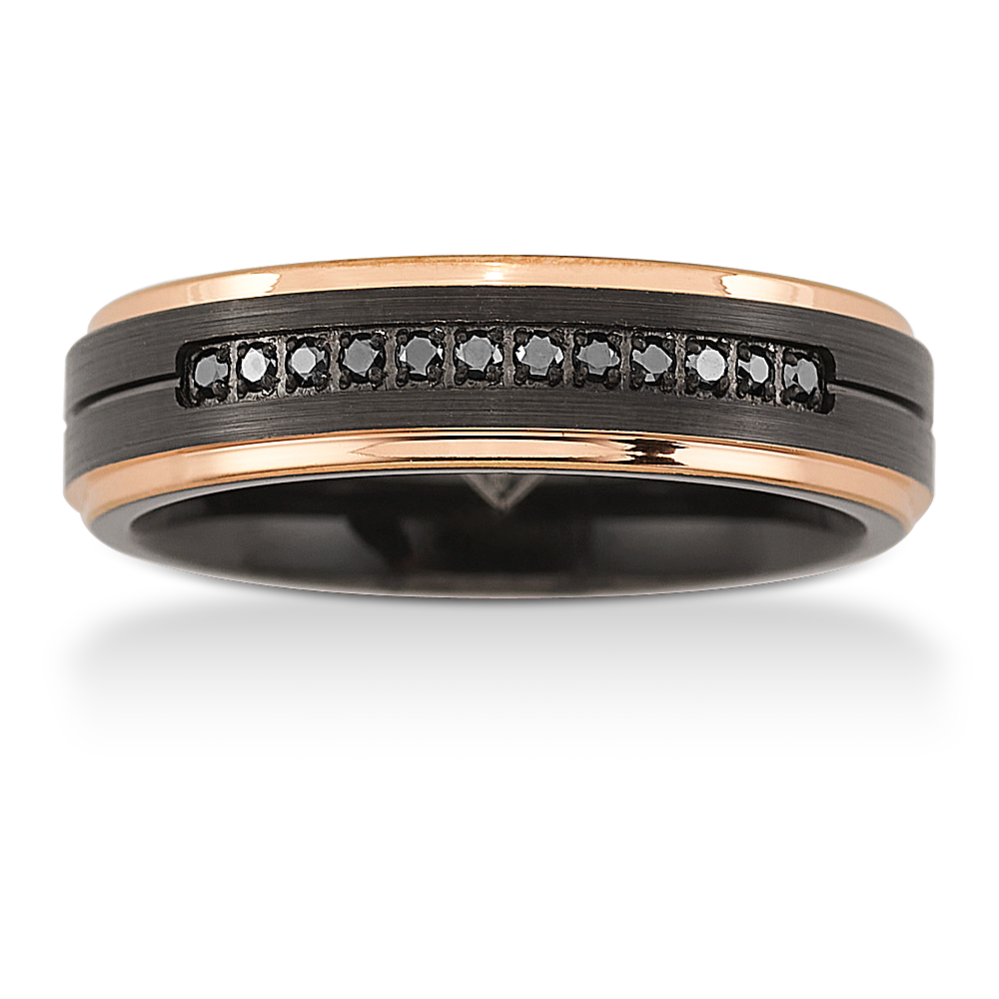 Black Diamond Mens Wedding Band in Cobalt (5.5mm)