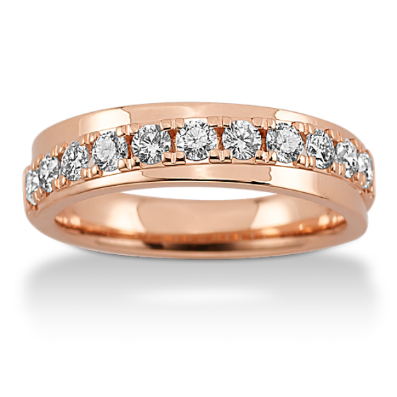 Diamond Wedding Band in 14K Rose Gold (7mm)