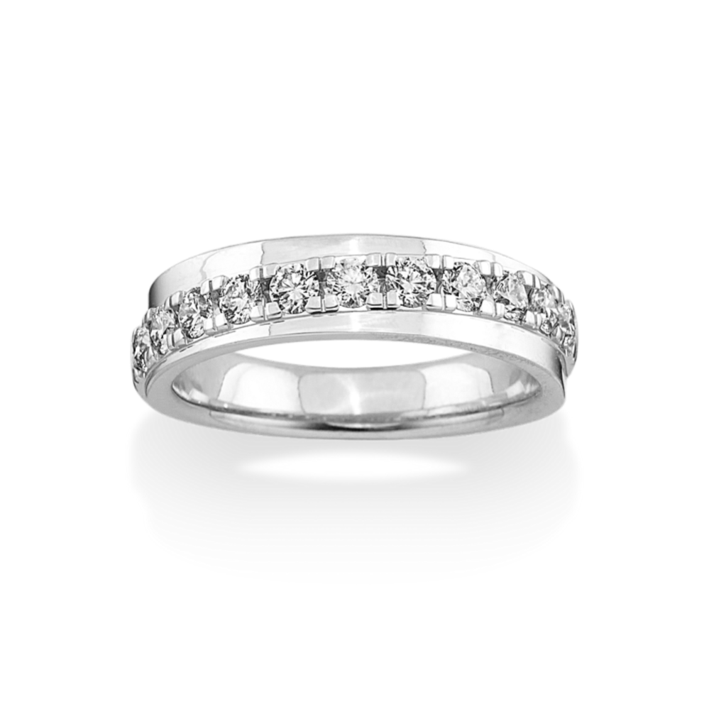 Diamond Wedding Band in 14K White Gold (7mm)