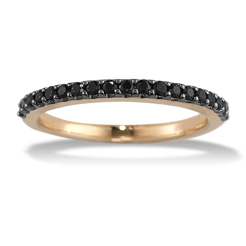 Nightingale Sapphire Band Black Yellow Gold 1.5 mm