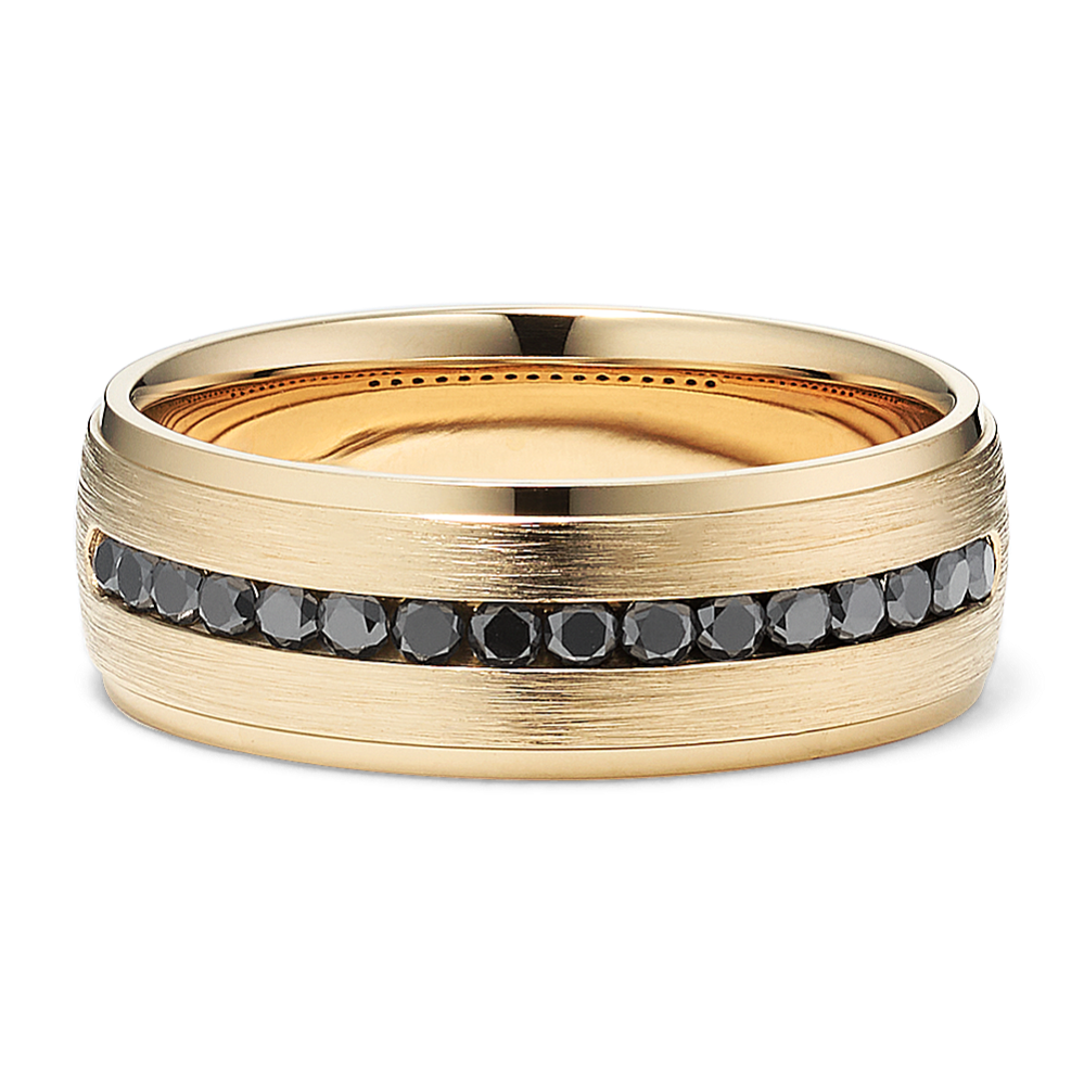 Trent 14K Yellow Gold & Black Diamond Band (7mm)