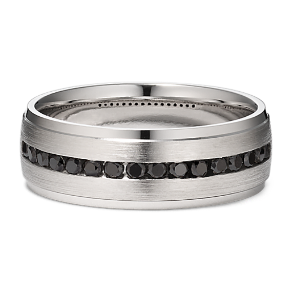 Trent 14K White Gold & Black Diamond Band (7mm)
