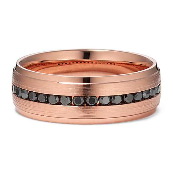 Trent 14K Rose Gold & Black Diamond Band (7mm)