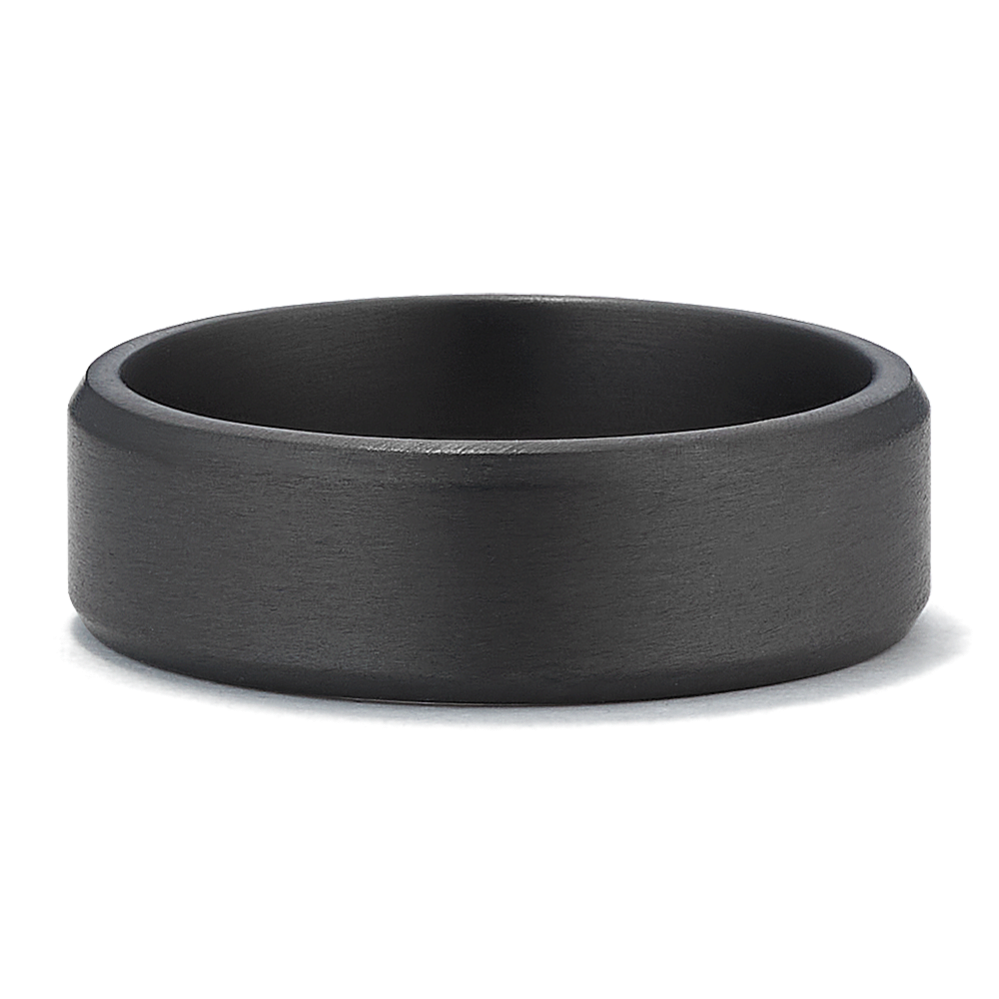 Beveled Edge Satin Grey Tantalum Band (7mm)