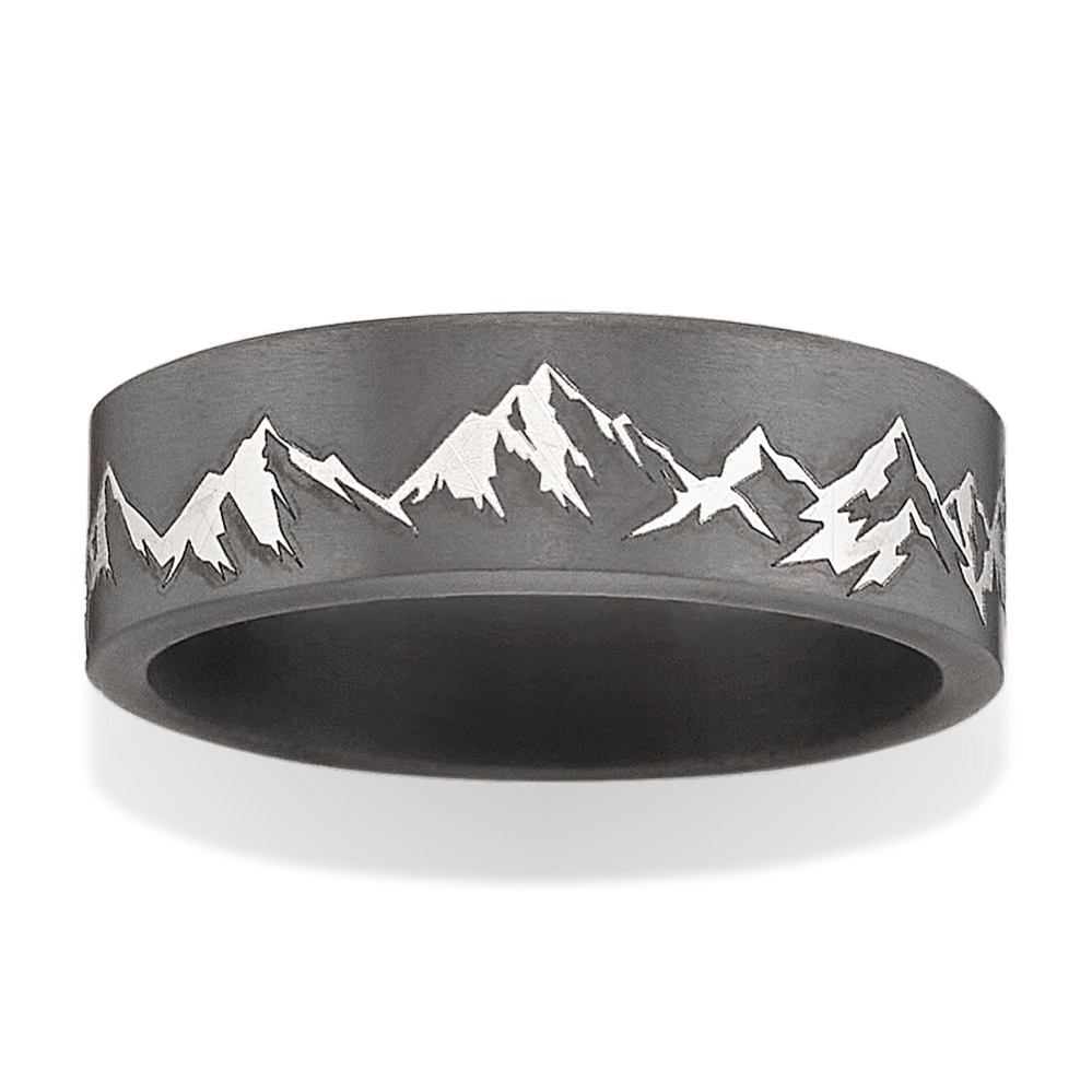Mountain Range Mens Band (7mm)
