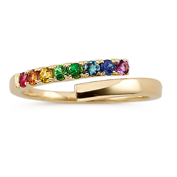 Fiesta Rainbow Gemstone Wrap Ring