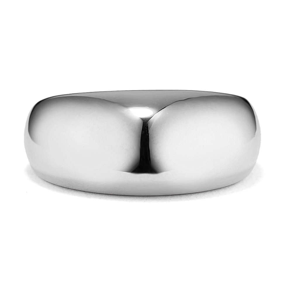 Smooth Dome Ring in 14K White Gold