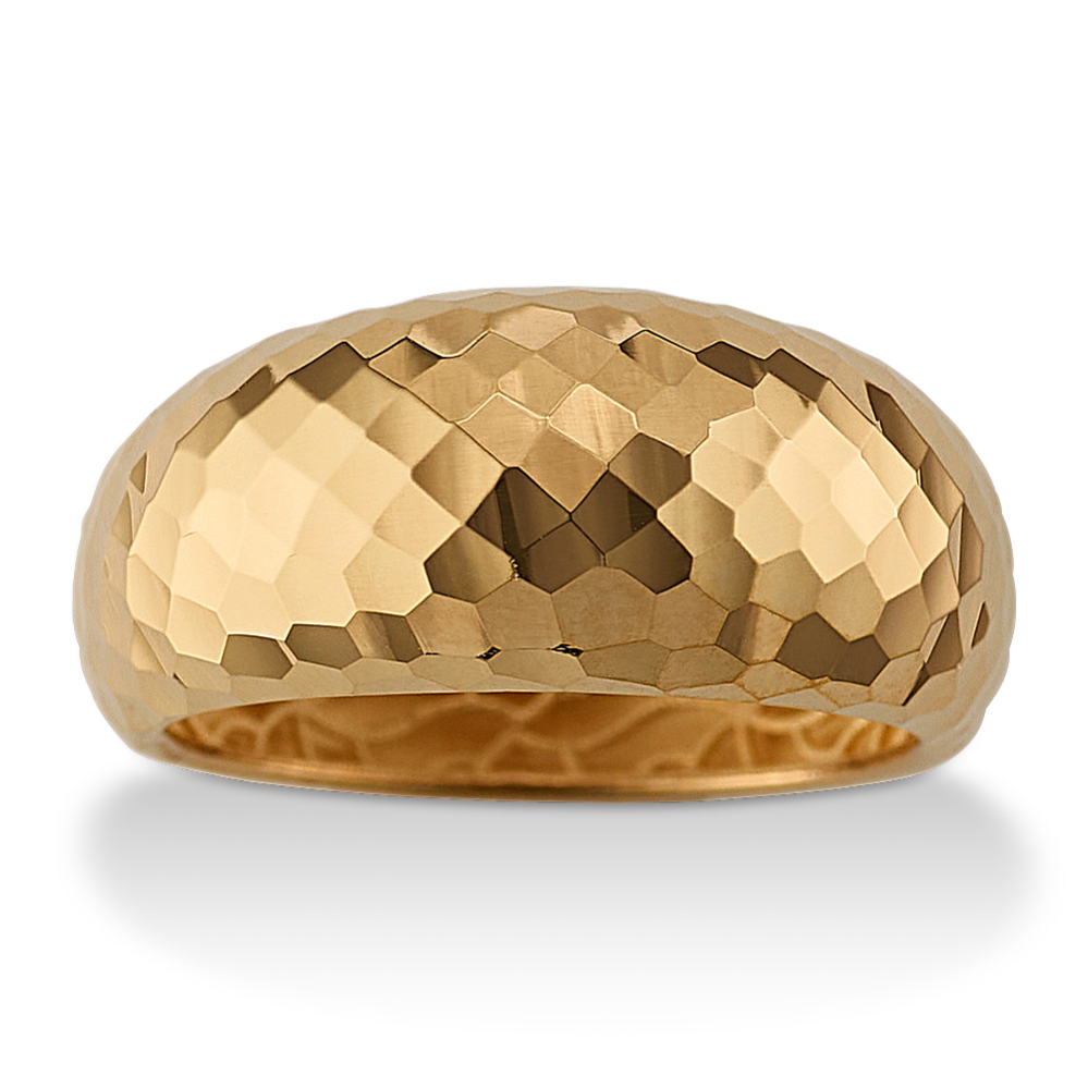 Mojave Hammered Ring in 14K Yellow Gold