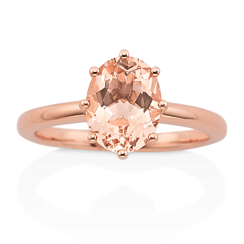 Hera Peach Morganite Solitaire Ring in 14K Rose Gold