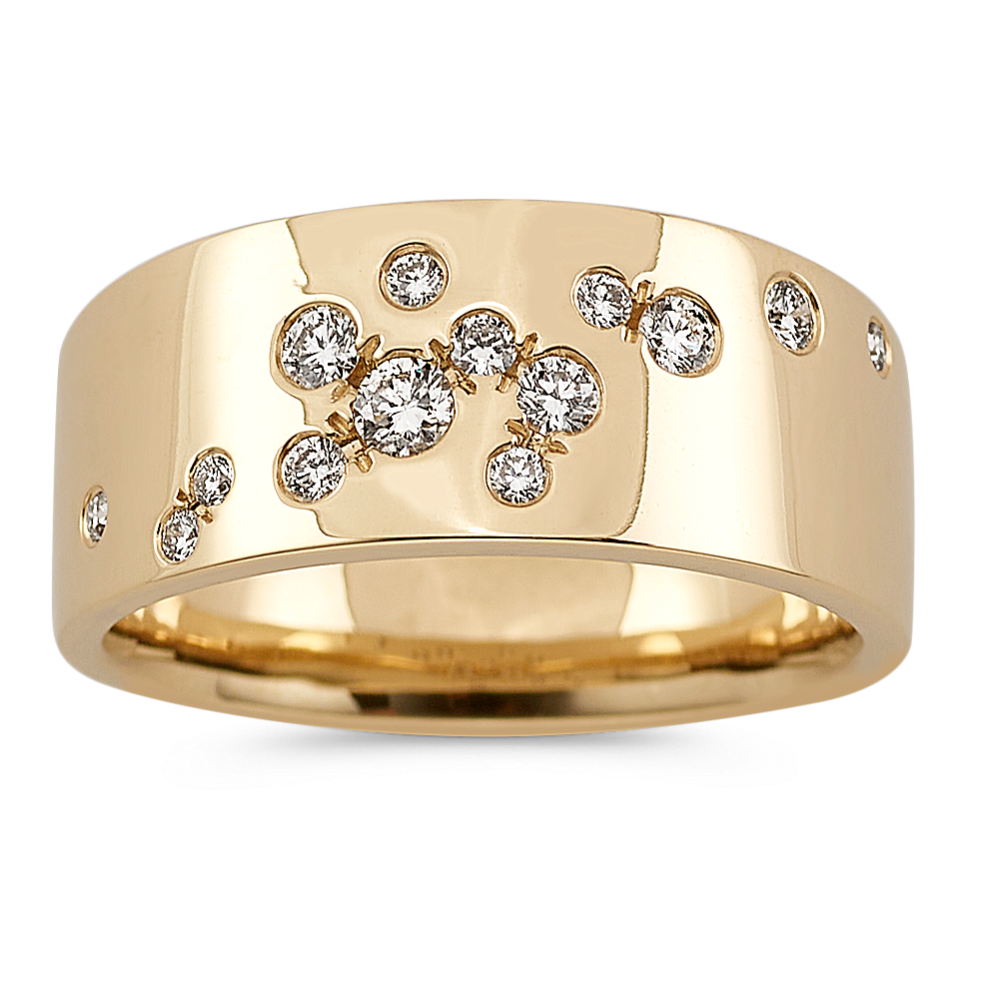 Nebula Bezel-Set Diamond Ring in 14K Yellow Gold