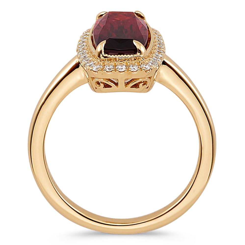 Morelia and Diamond Cocktail Ring in 14K Yellow Gold Shane Co.