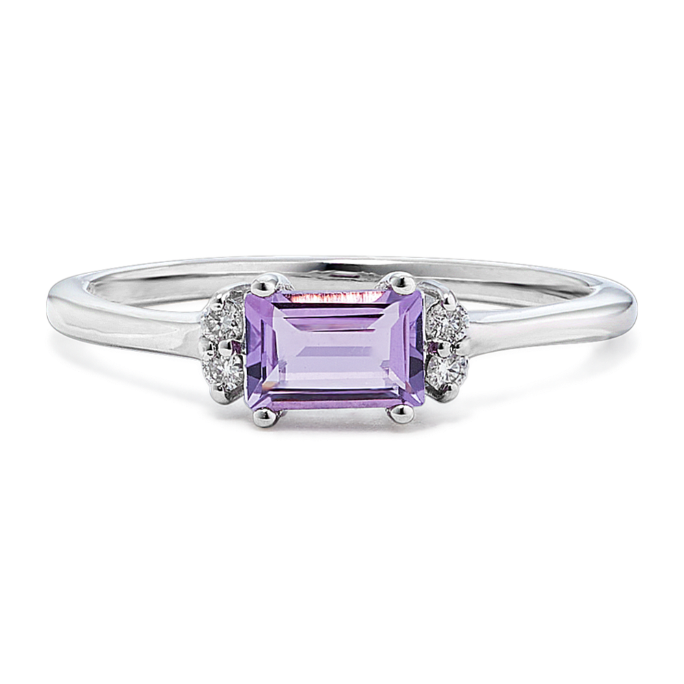 Raine Amethyst & Diamond Ring in Sterling Silver