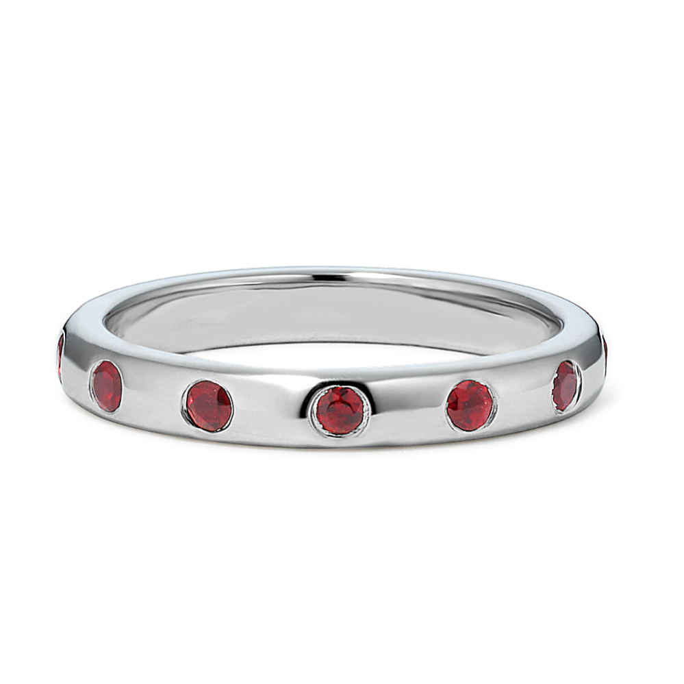 Mina Bezel-Set Garnet Sterling Silver Ring