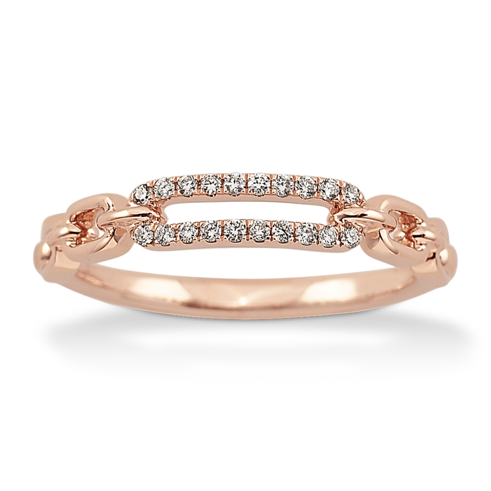 Cyra Diamond Link Ring in 14K Rose Gold