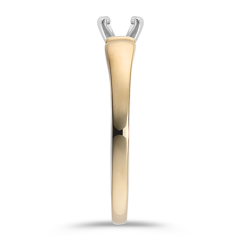 Tapered 14k Yellow Gold Cathedral Engagement Ring | Shane Co.
