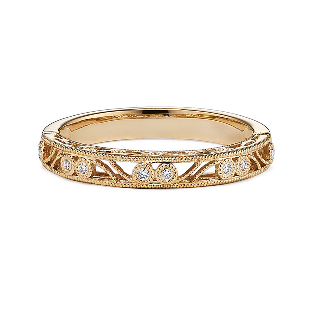 Scrollwork Diamond Band