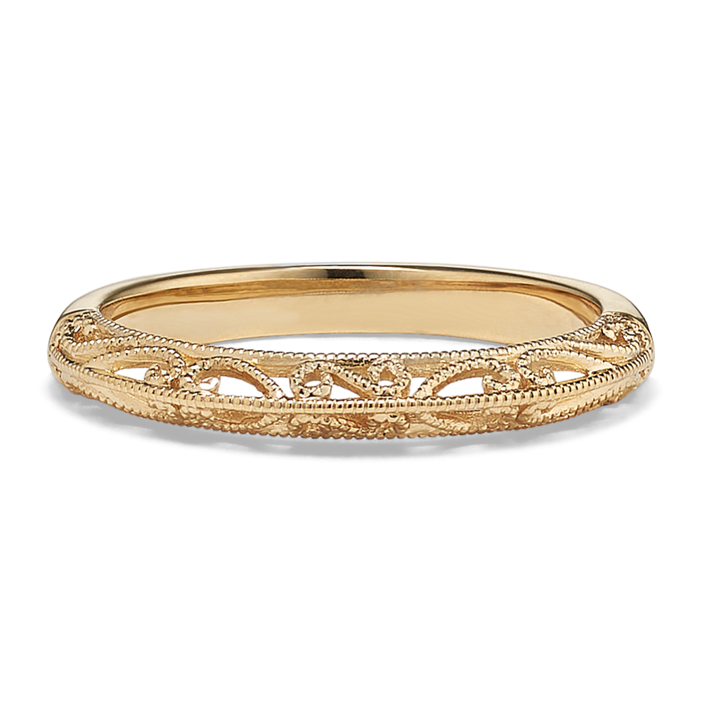 Florentine 14K Yellow Gold Band