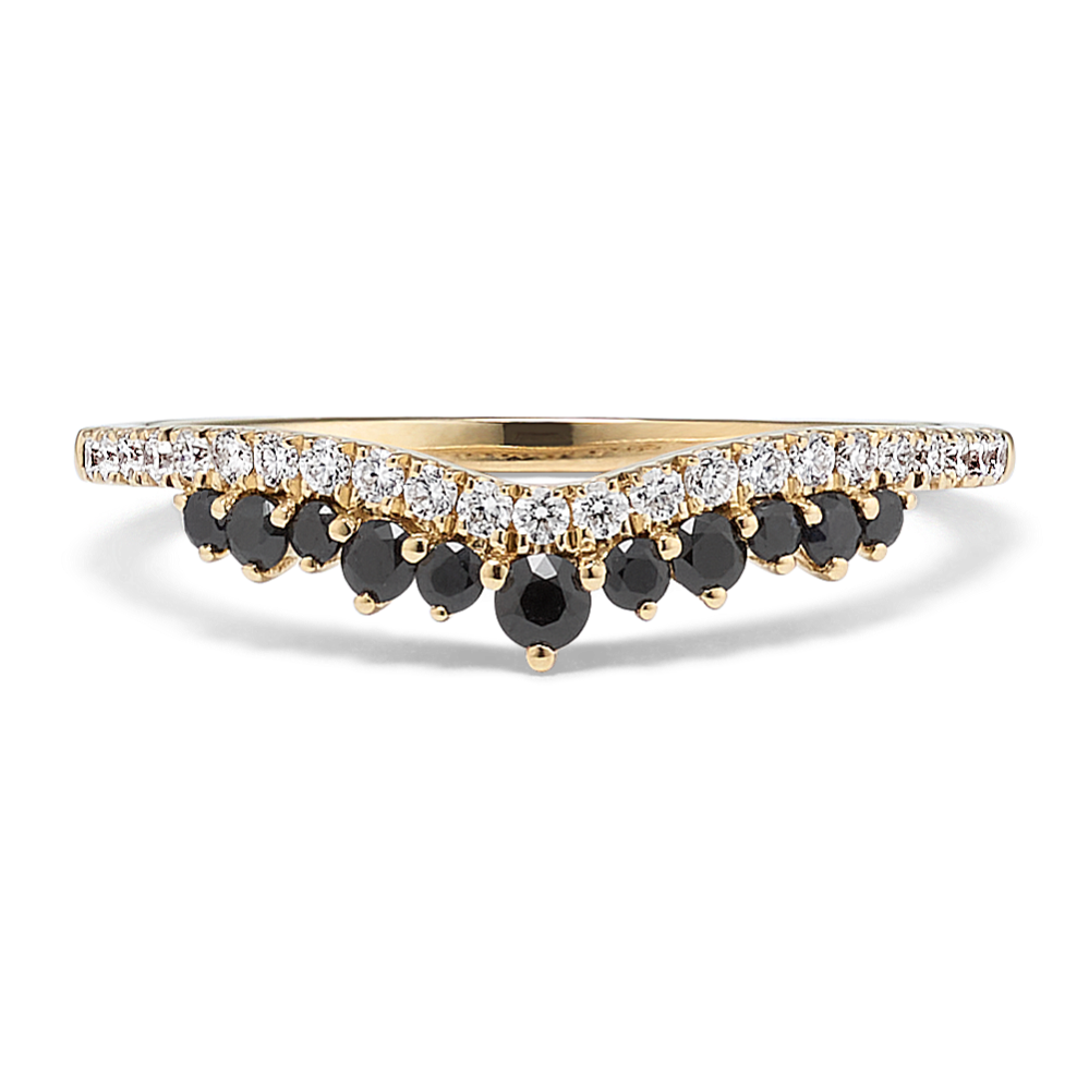 Prestige Diamond & Black Sapphire Contour Band