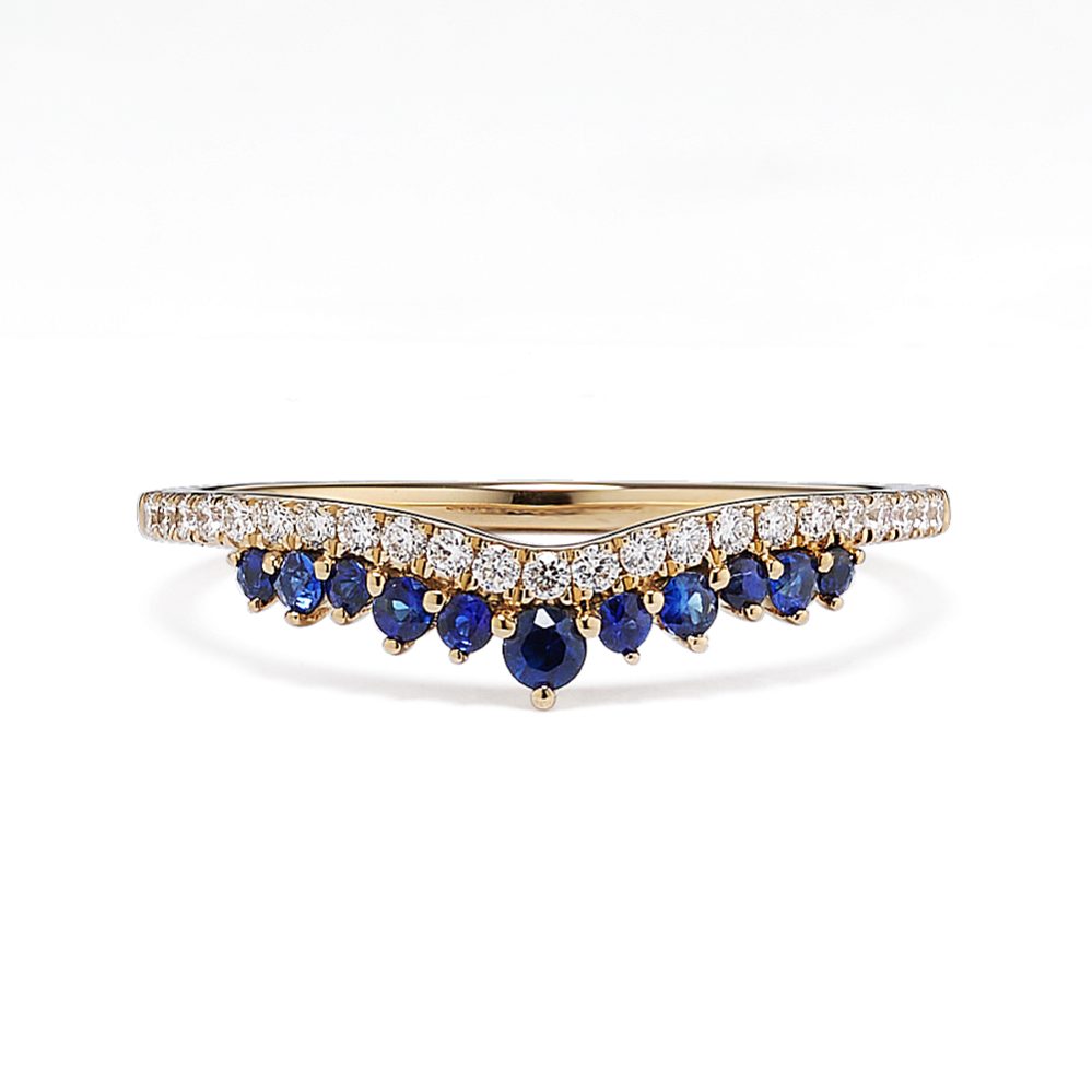 Prestige Diamond & Sapphire Contour Band