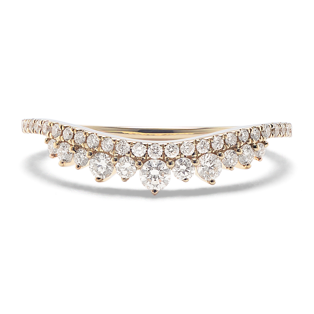 Crowned Diamond Pave Contour Band