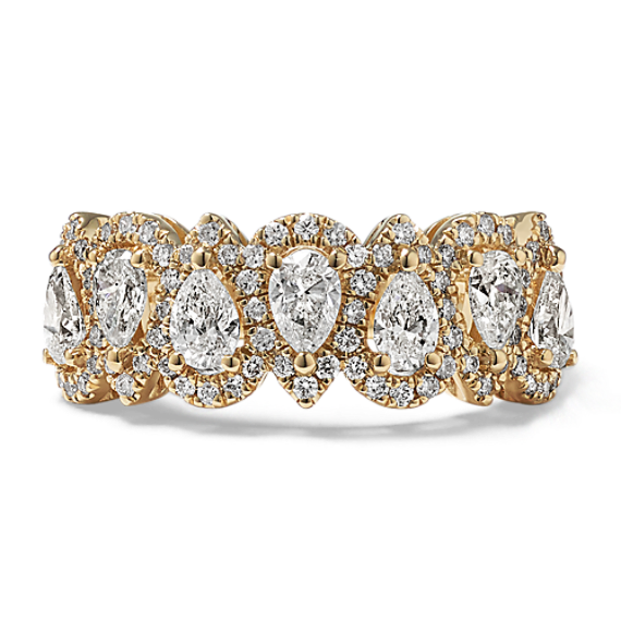 Chandelier Multi-Halo Diamond Band (Pear)