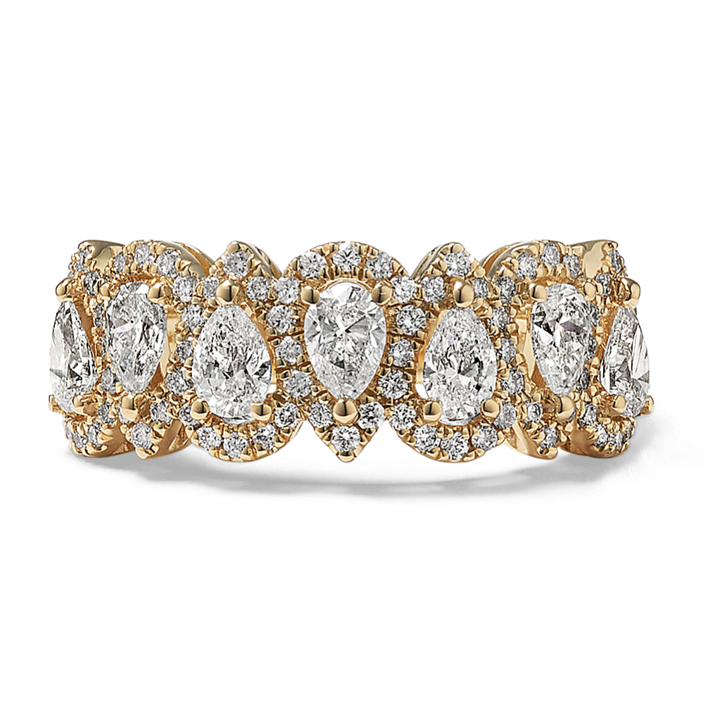 Chandelier Multi-Halo Diamond Band (Pear)