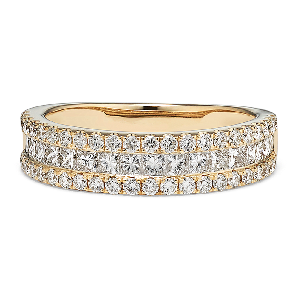 Stanza Triple Row Diamond Band