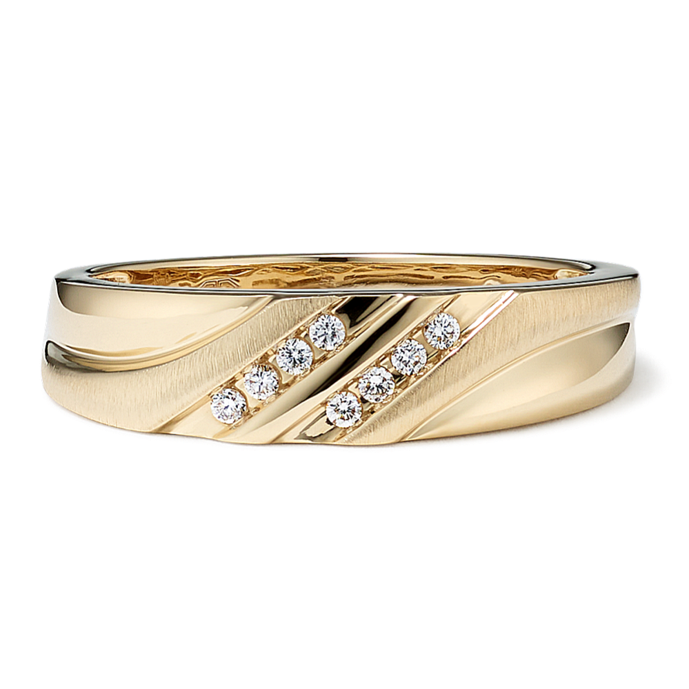 Parallel 14K Yellow Gold & Diamond Band (6.5mm)