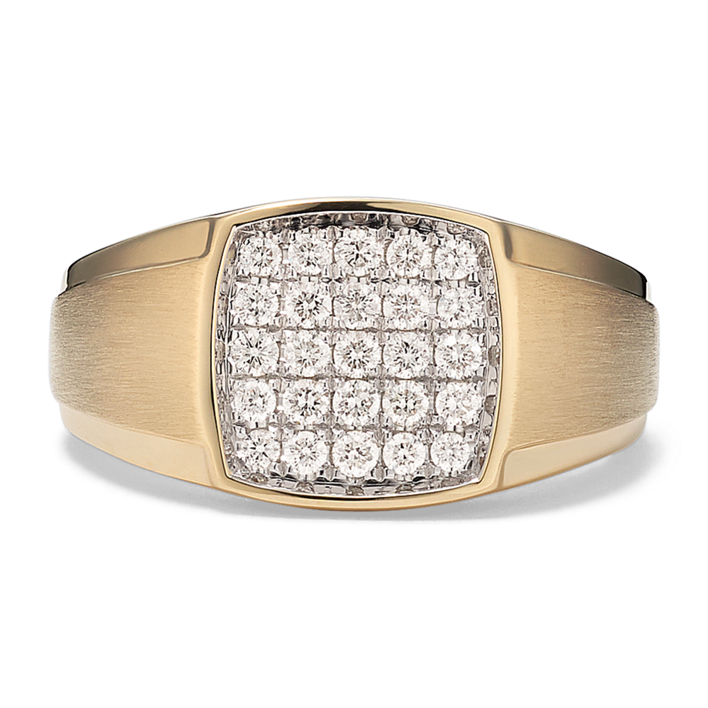 Beacon 14K Yellow Gold & Pave Signet Ring (12mm)